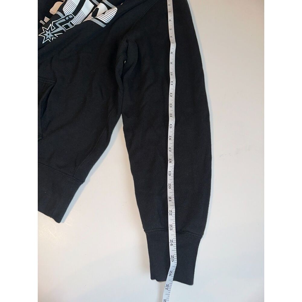 San Antonio Spurs Hoodie Black Size L NBA Pullover Sweatshirt 26.5" - Picture 3 of 6